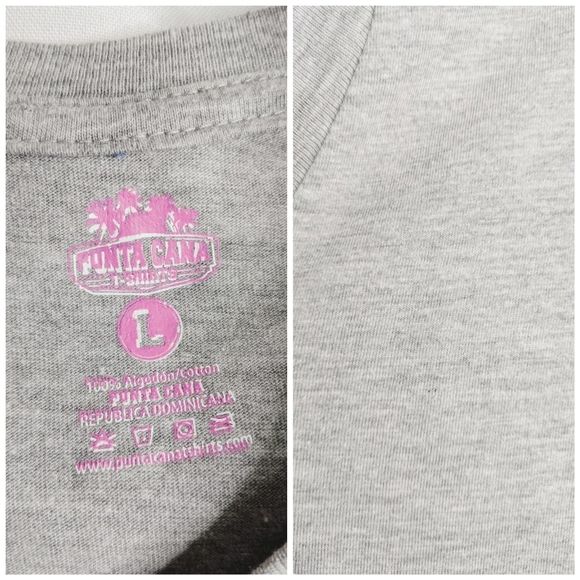 Punta Cana Dominica Republic Gray V Neck T Shirt - Picture 3 of 6